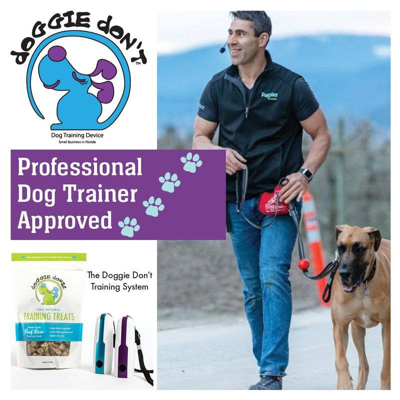 Doggie Don’t Anti Barking Device for Dogs - No Shock Bark Control & Dog Bark Deterrent - Humane Audible Dog Training Tool for Reactive Dogs, Stop Barking, Jumping & Leash Aggression - Rechargeable Purple, Rechargeable Battery