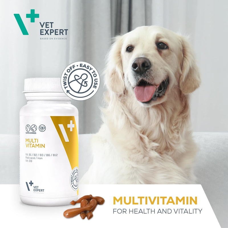 Vet Expert Multivitamin 5 in 1 Supplement for Dogs and Cats – Supports Immunity, Skin & Joints - Increases Energy, Reduces Stress and Supports Gut Health - 30 Twist & Pour Capsules