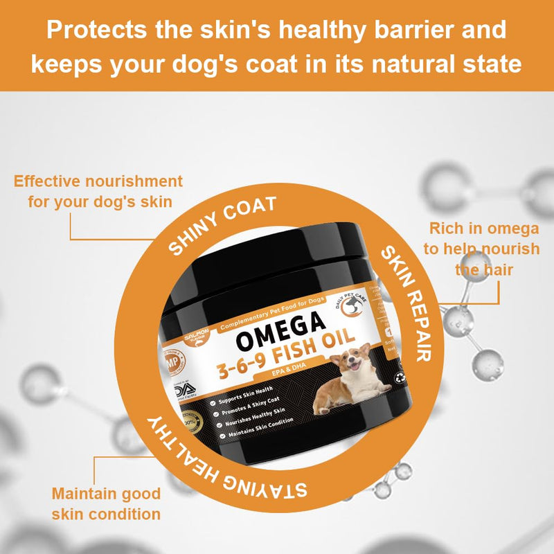 Omega 3 for Dogs UK - Salmon Oil Chews with EPA & DHA | Itchy Skin Relief & Allergy Support | Dog Skin & Coat Supplement | 100 Soft Chews