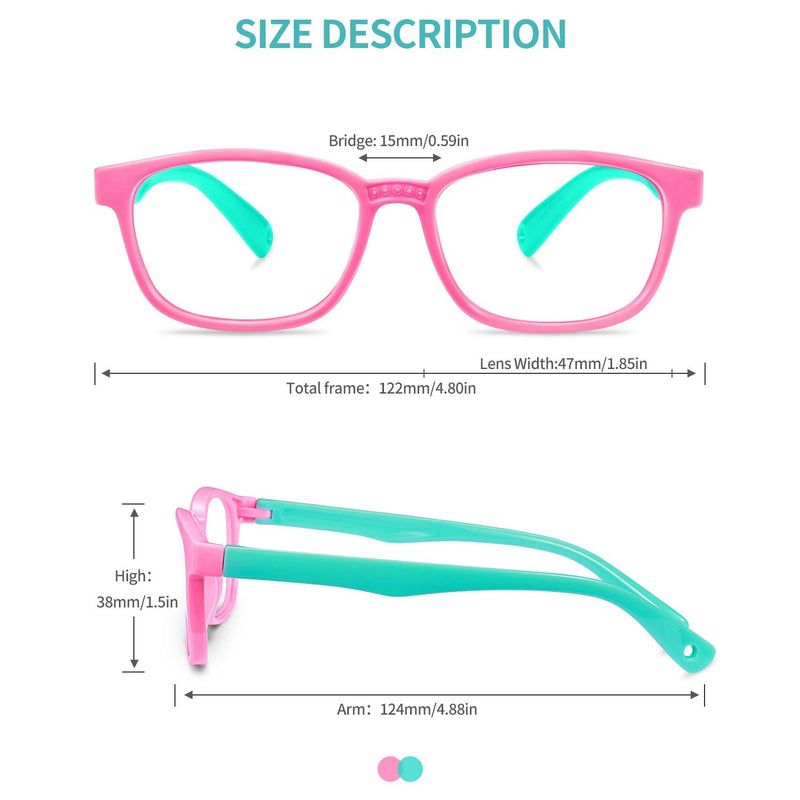 Okany Blue Light Glasses for Kids 3 Pack Anti Glare & Eye Strain Glasses Computer TV Phone Tablets UV Protection Glasses for Kids Boys Girls Age 3-12(Black + Transparent blue + Transparent) 3 Packs Black & Transparent Blue & Transparent - BeesActive Australia