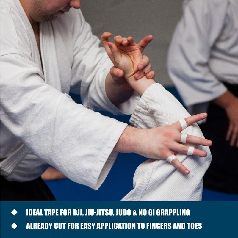 Fuji Jiu-Jitsu and Judo Finger Tape with Case (6 Rolls) White - BeesActive Australia