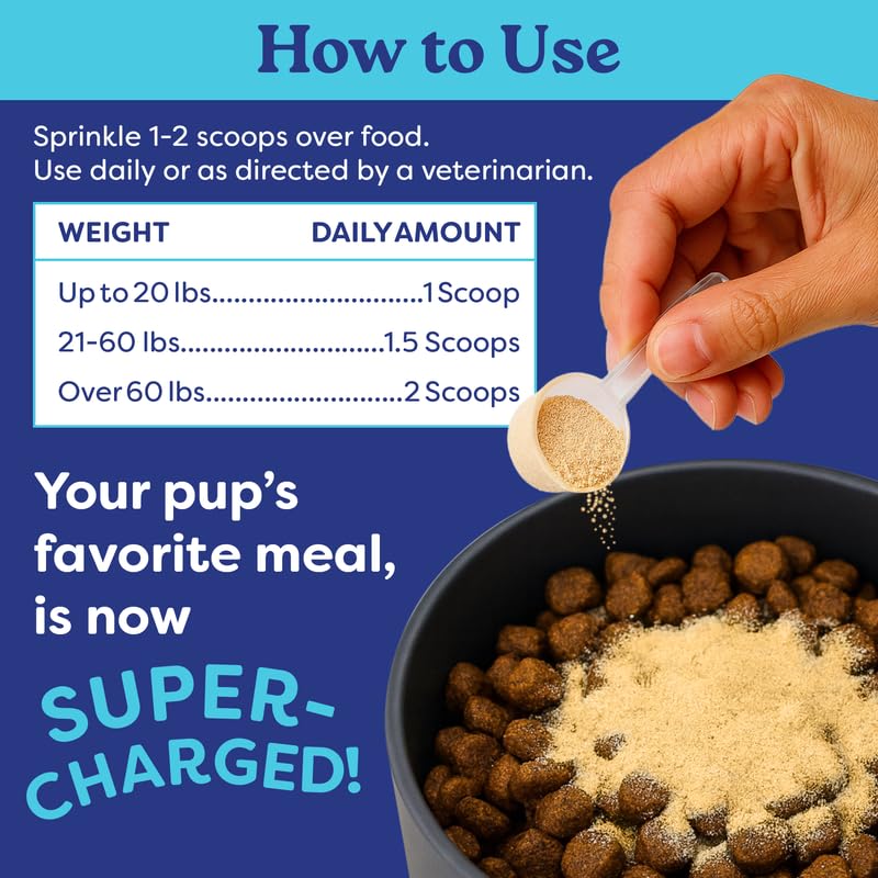 Bone Broth Dog Food Topper – Grass-Fed Beef Bone Broth Powder for Senior Dogs – Hip & Joint, Skin & Coat Support – Glucosamine & Collagen – 60 Servings | Fountain of Woof