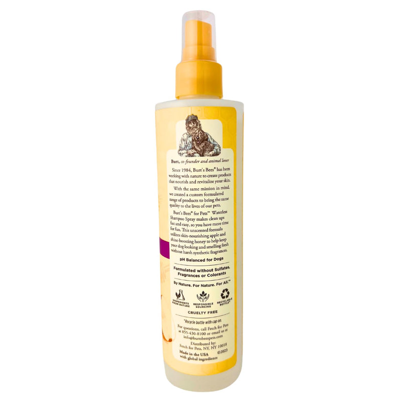 Burt's Bees for Pets Natural Waterless Dog Shampoo Spray with Apple & Honey, Dry Shampoo for Dogs, Sulfate & Paraben Free, pH Balanced, 10oz Dog Dry Shampoo, Bundle with NOAHIAN Dog Groom Bath Brush - BeesActive Australia
