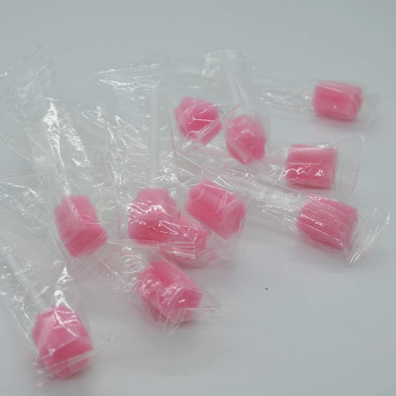 Disposable oral care sponge swabs，Unflavored mouth swabs 250 Count（pink） Plum shape pink 250 - BeesActive Australia