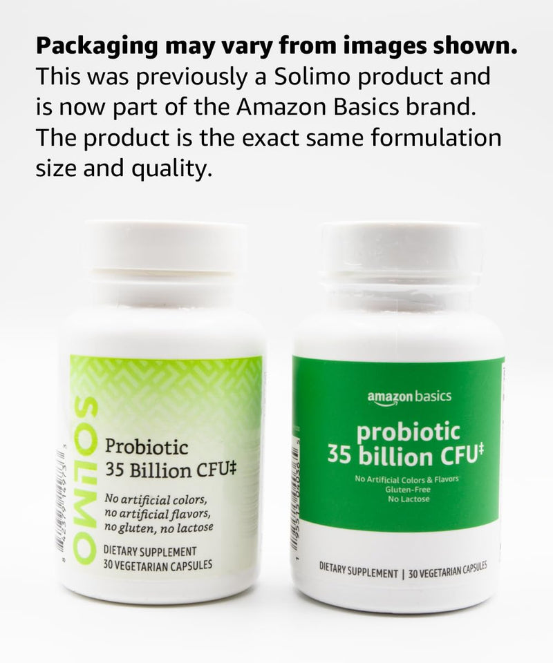 Amazon Basics Probiotic 35 Billion CFU, 8 Probiotic Strains with Prebiotic Blend, Supports Healthy Digestion, 30 Vegetarian Capsules, 1 Month Supply (Previously Solimo) 30 Count (Pack of 1) - BeesActive Australia