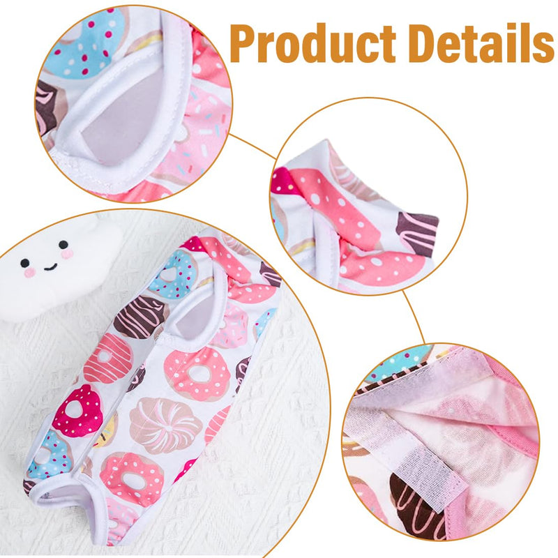 WeddHuis Cat Surgical Recovery Suit Collar Alternative for Cats Dogs Post Surgery Pajama Suit Home Indoor Pets Clothing Donut (M) - BeesActive Australia