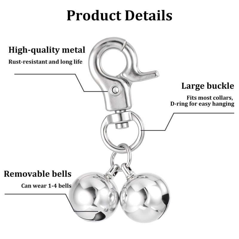 Pack of 2 Bells Pet Bells for Collars Bell for Dogs Loud Dog Bells Key Rings Dog Bells Dog Triple Bell Pendant Accessories for Dogs Cat Necklace Collar Decor - BeesActive Australia