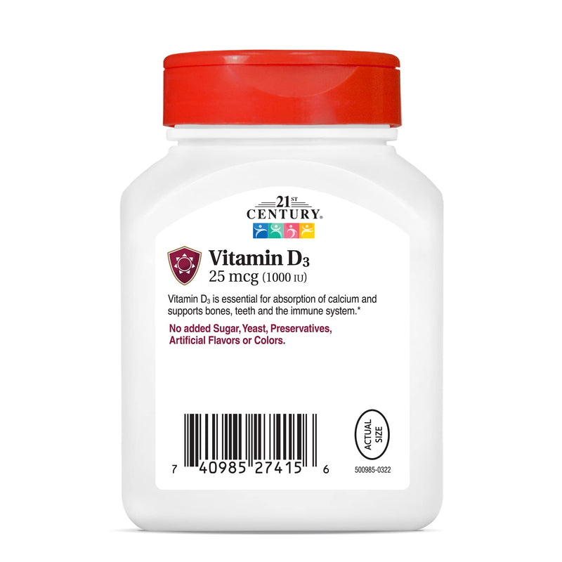 21st Century D3 1000 IU Softgels, 250 Count (27415) (Pack of 2) 250 Count (Pack of 2)