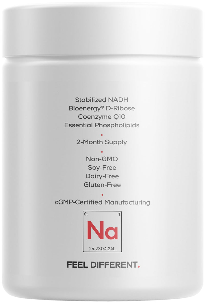 Codeage Liposomal NADH, Vitamin B12, D-Ribose, CoQ10, 60 Capsules | NADH with vitamin B12, D-ribose (Bioenergy Ribose), CoQ10. Liposomal delivery. Two-month supply. Non-GMO.
