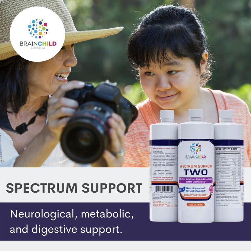 BrainChild Nutritionals Spectrum Support II P5P Vitamins Liquid Supplement for Autism - Bioavailable B6 (P-5-P) with Herbs for Kids & Adults on the Spectrum, Gluten-Free - Unflavored 16oz 16 Fl Oz (Pack of 1)