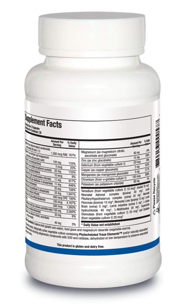 BIOTICS RESEARCH Bio Glycozyme Forte Multivitamin for Glycolytic Support, Vanadium, Zinc, Chromium, Manganese, Inositol, Catalase, Healthy Metabolism and Homocysteine 90 Capsules 90 Count (Pack of 1)
