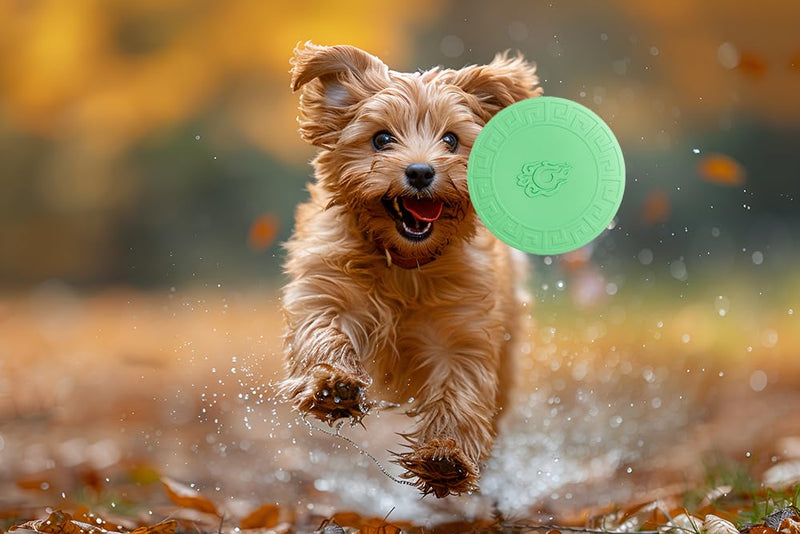 Dog Flying Discs,Natural Rubber Dog Toy for Training Speed and Precise Fetch,Great for Beach and Pool,6 inch Diameter for Medium/Small Breeds (Green) dark green - BeesActive Australia