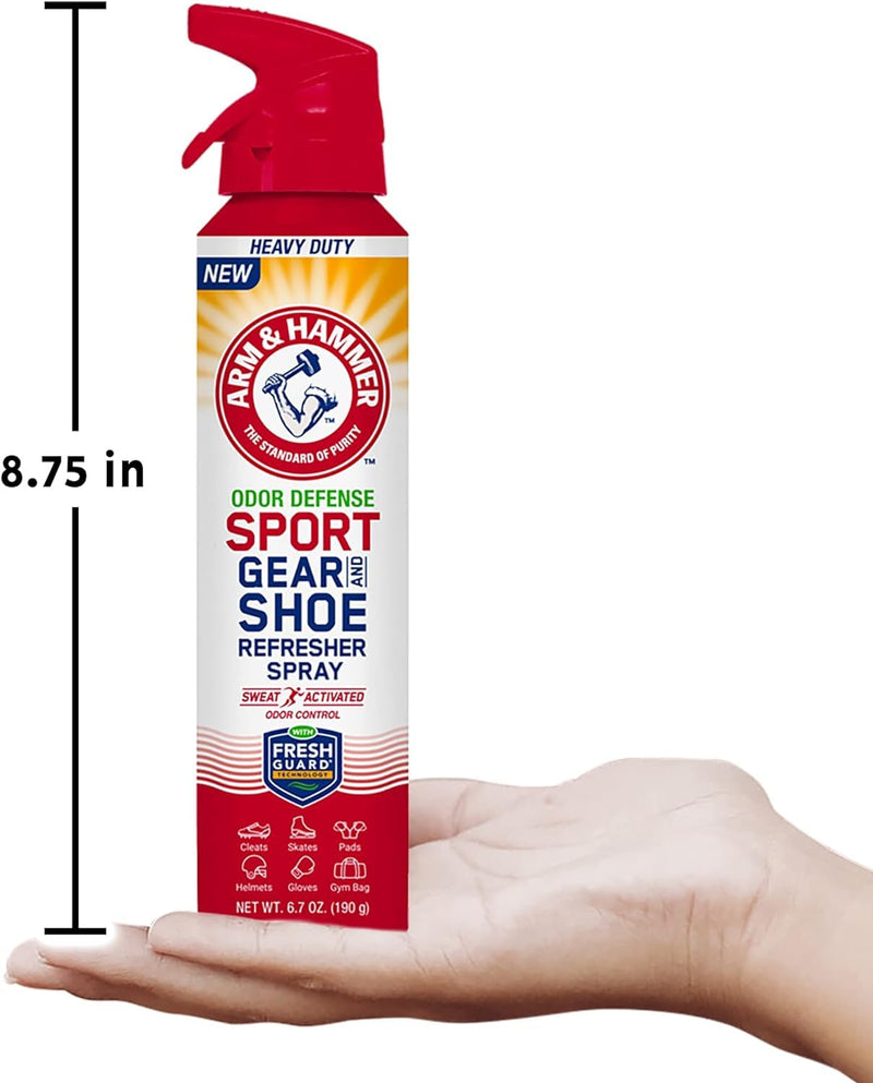 Arm & Hammer™ Sport Gear & Shoe Refresher Spray, Heavy Duty Odor Defense for Sports Gear and Footwear, Deodorizer for Gym Bags, Boxing Gloves, Hockey Equipment, and Football Pads (6.7 oz) (3 pack) 6.7 Ounce (Pack of 3) - BeesActive Australia