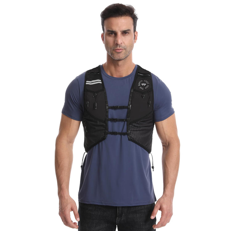 Wulibike Running Hydration Vest for Women Men,Water Backpack Lightweight Quick-Drying with Pockets for Trail Hiking Biking Black(S-M) - BeesActive Australia
