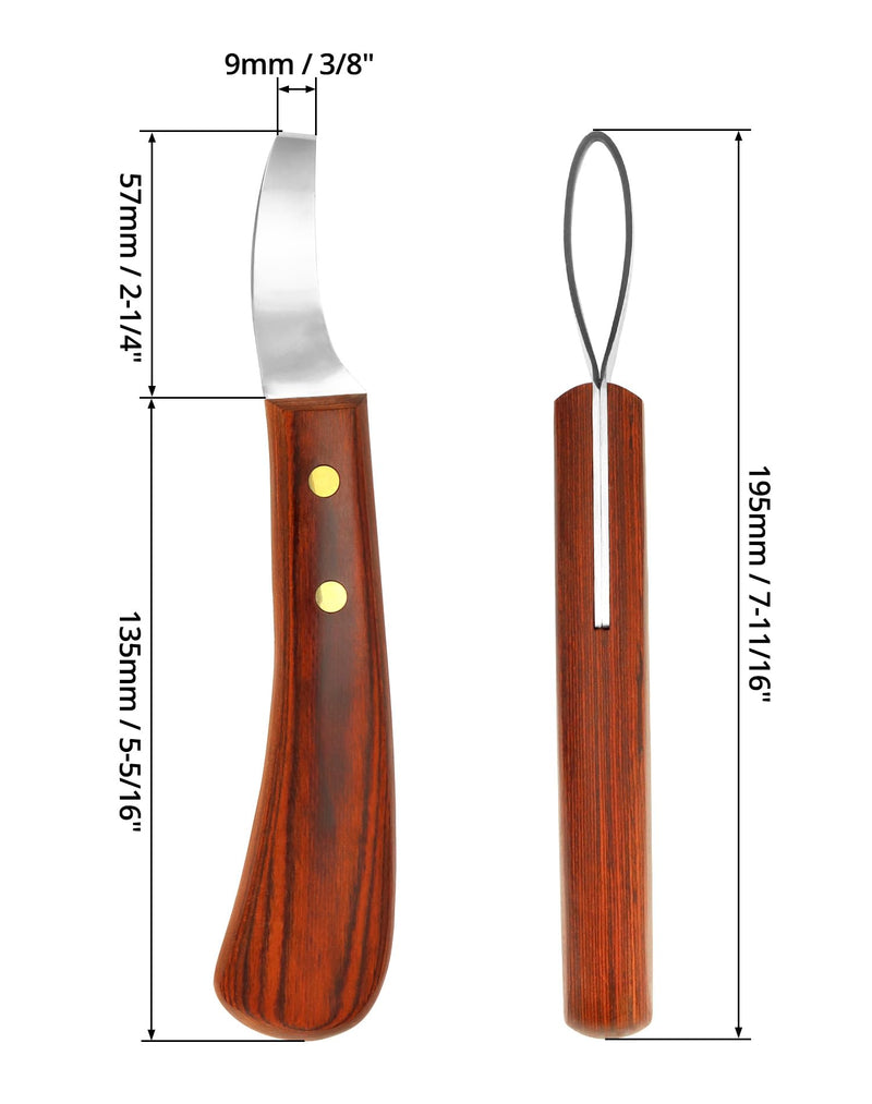 QWORK® Premium stainless steel hoof knife with handle, loop knife, hoof knife trimming tool for horses - BeesActive Australia