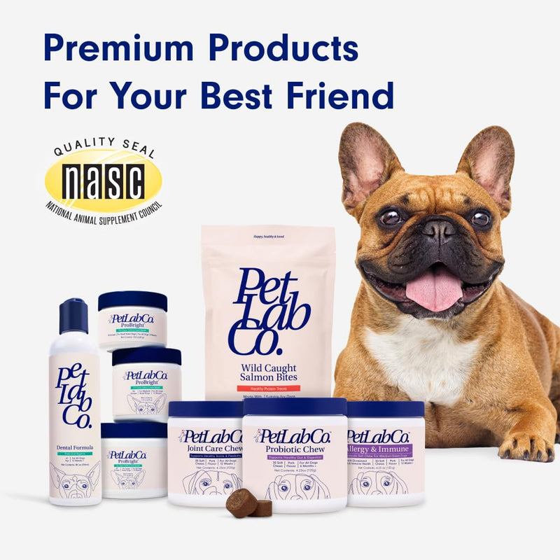 PetLab Co. Skin & Coat Chews - Support a Healthy, Comfortable Coat in Seconds a Day. Formulated with Beneficial Fatty Acids, Vitamins, Honey, & Turmeric to Optimize Skin and Coat Condition