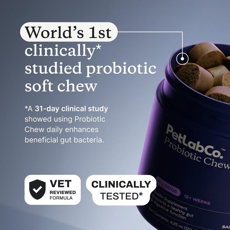 PetLab Co. Probiotics for Dogs, Support Gut Health, Occasional Diarrhea, Digestive Health & Seasonal Allergies - Salmon Flavor - Packaging May Vary - 30 Soft Chews Single Pack