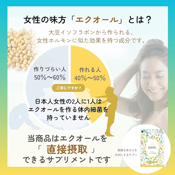 Direct intake of [equol] Fermented soy isoflavone [Domestic production S-equol] Approximately 30 days supply <equol 2mg/1 tablet> 30 tablets Yuragi Menopause [Tokowaka Supplement Basic RDA2] - BeesActive Australia
