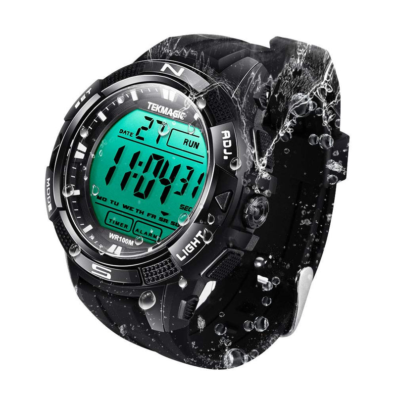 10 ATM Digital Submersible Unisex adult Diving Watch 100m Water Resistant Swimming Sport Wristwatch Luminous LCD Screen with Stopwatch Alarm Function - BeesActive Australia