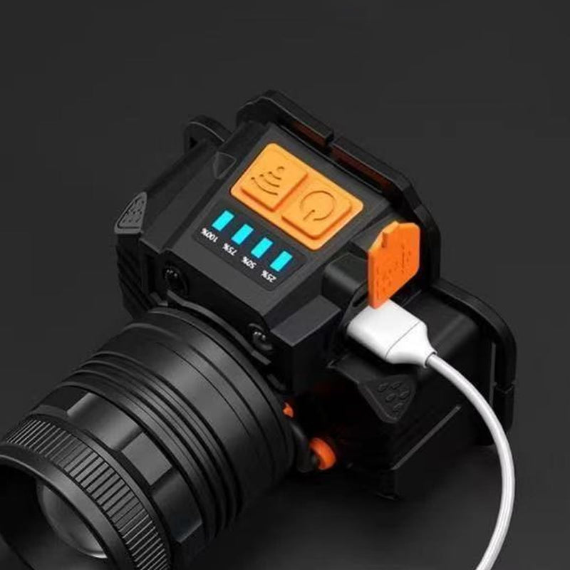 Garosa LED Headlamp, USB Rechargeable, White Light, Lightweight Mounted Design for Outdoor Night Fishing