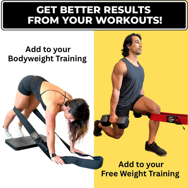 Long Fabric Resistance Band with Door Anchor - Full Body Resistance Band for Working Out and Physical Therapy - Medium Strength Exercise Band - BeesActive Australia