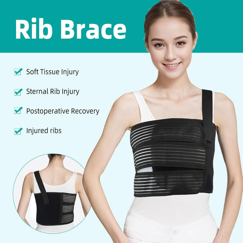Rib Brace for Women Men,Breathable Chest Binder,Rib Protector Wrap & Chest Brace for Dislocated or Injured Ribs (M(25"-33")) M(25"-33") - BeesActive Australia