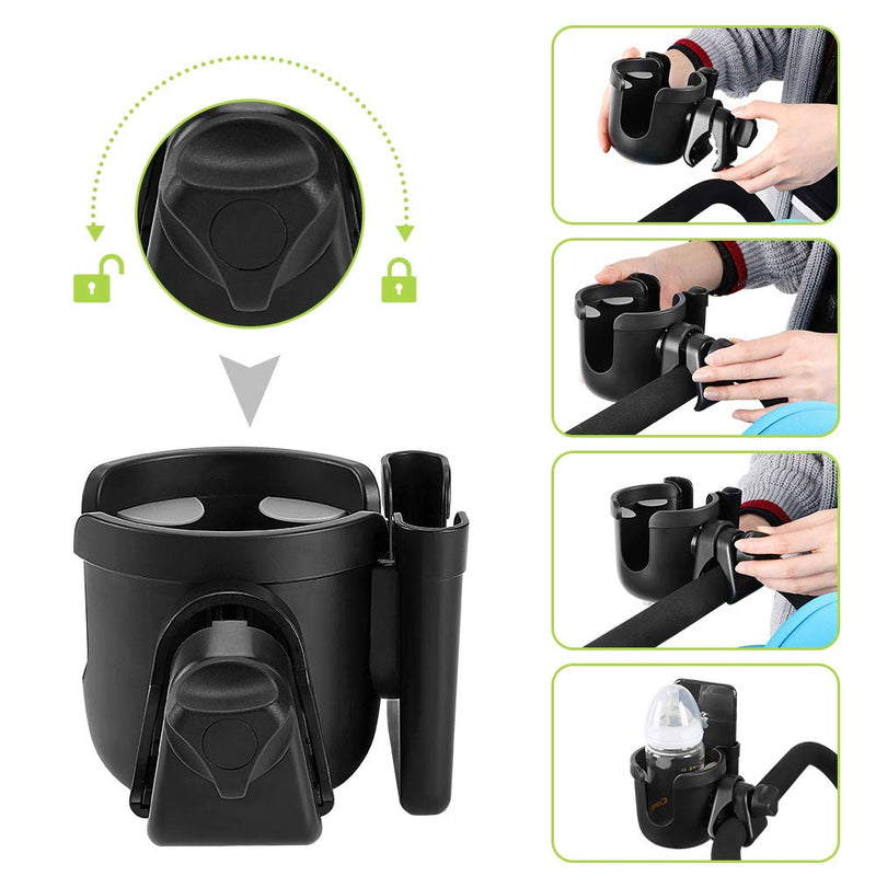 Accmor 2-in-1 Walker Cup Holder with Phone Holder, Wheelchair Cup Holder, Rollator Cup Holder, Cup Phone Holder for Walker, Wheelchair, Rollator, Mobility Scooter, Black 1