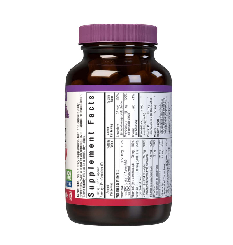 Bluebonnet Nutrition Ladies’ ONE 40+ Whole Food-Bed Multiple, Women Multivitamin for Women 40+, Soy-Free, Non-GMO, Gluten Free, 60 Vegetable Capsules, 60 Servings | Non-GMO, Kosher, Gluten-Free, Soy-Free