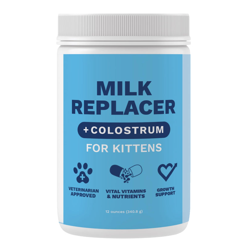 Under the Weather Kitten Milk Replacer Powder + Colostrum | Kitten Milk Replacement Formula | Nutrient-Rich Formula with Colostrum for Immune & Digestive Support – 12 oz Cat / Kitten Milk