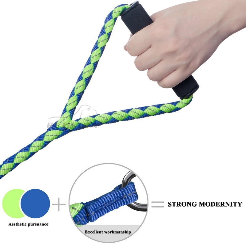 3 Dog Leash No Tangle, 4.6ft Heavy Duty Splitter Coupler, Reflective Strong Triple Multi Way Lead Split, Soft Padded Handle, for Walking Three Medium Large Dogs That Pull - Green - BeesActive Australia