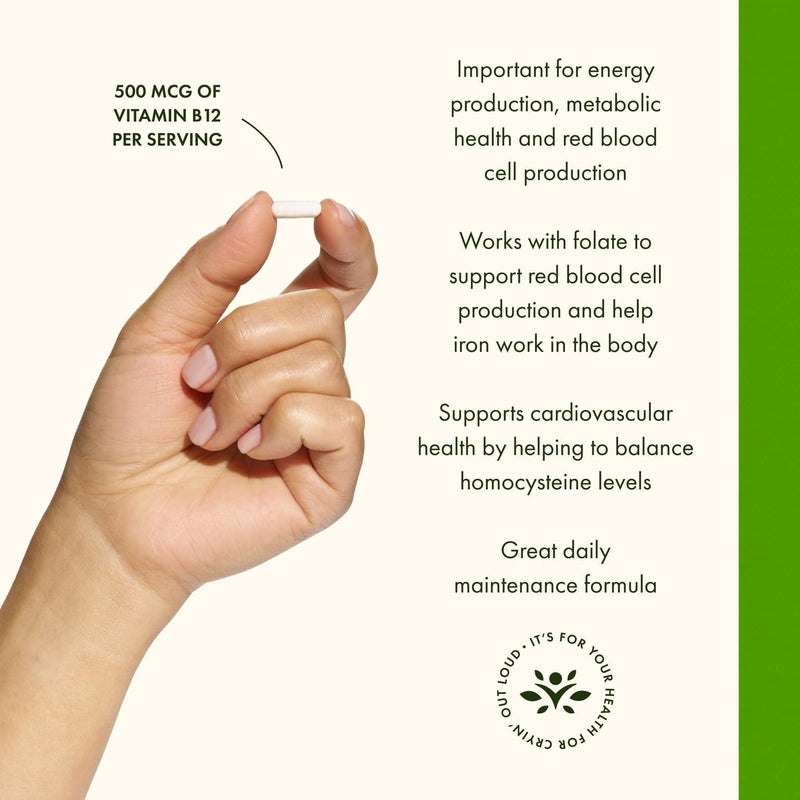 Swanson B12 Cyanocobalamin - Metabolism & Energy Support - Aids Nervous System & Cardiovascular Health - Supports Red Blood Cell Production* - Non-GMO & Gluten Free - 250 Capsules 250 Count (Pack of 2)