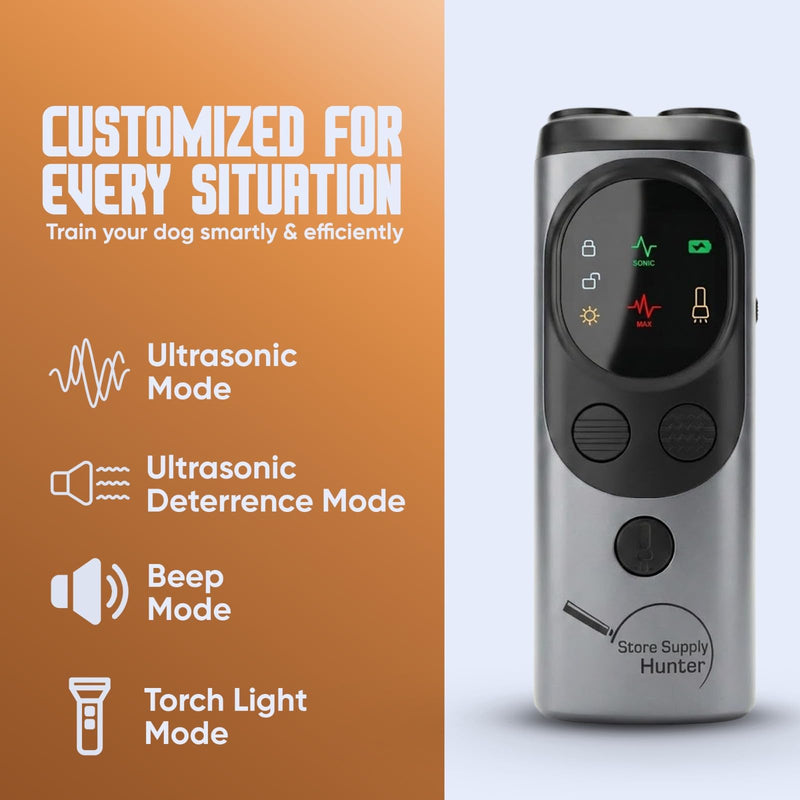 Dog Bark Deterrent Devices – Dog Training Device for All Breeds, 3X Ultrasonic Dog Bark Deterrent for Indoor Outdoor, Compact, Rechargeable, Safe & Humane Dog Barking Silencer