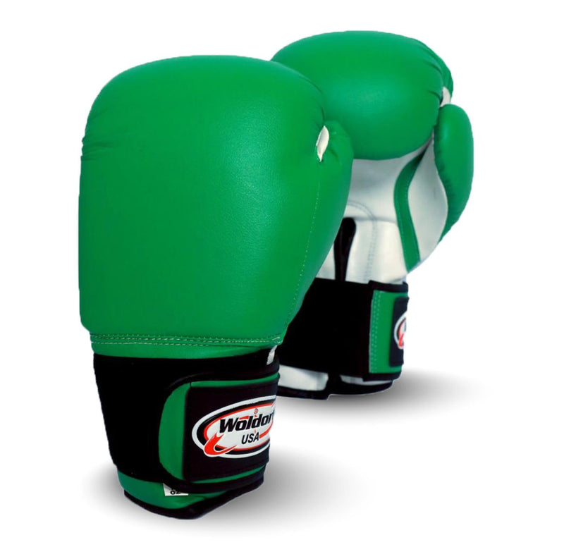 Boxing Gloves Kickboxing Muay Thai Punching Bag Vinyl Green - Durable Multi Layered Foam Padded Offers Unbeatable Price Kids and Adult Sizes 12oz