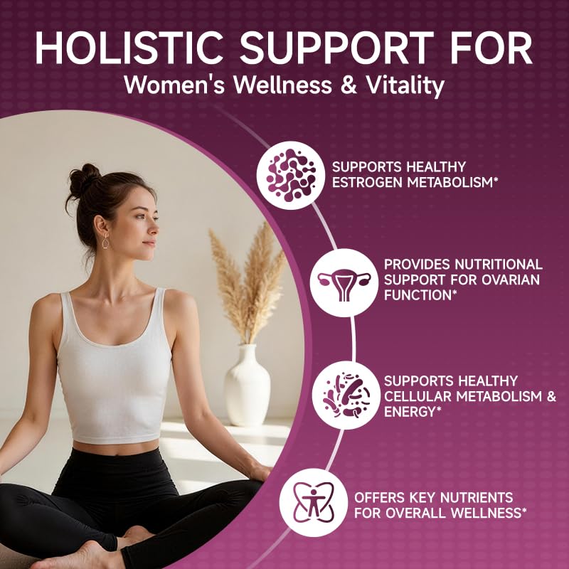 9-in-1 400mg DIM Supplement with 400mg Inositol, 10 mg D-chiroinositol, 200mg Folic Acid - Estrogen Balance for Women*, Hormone & Metabolism Support*, Ovarian Health Support*