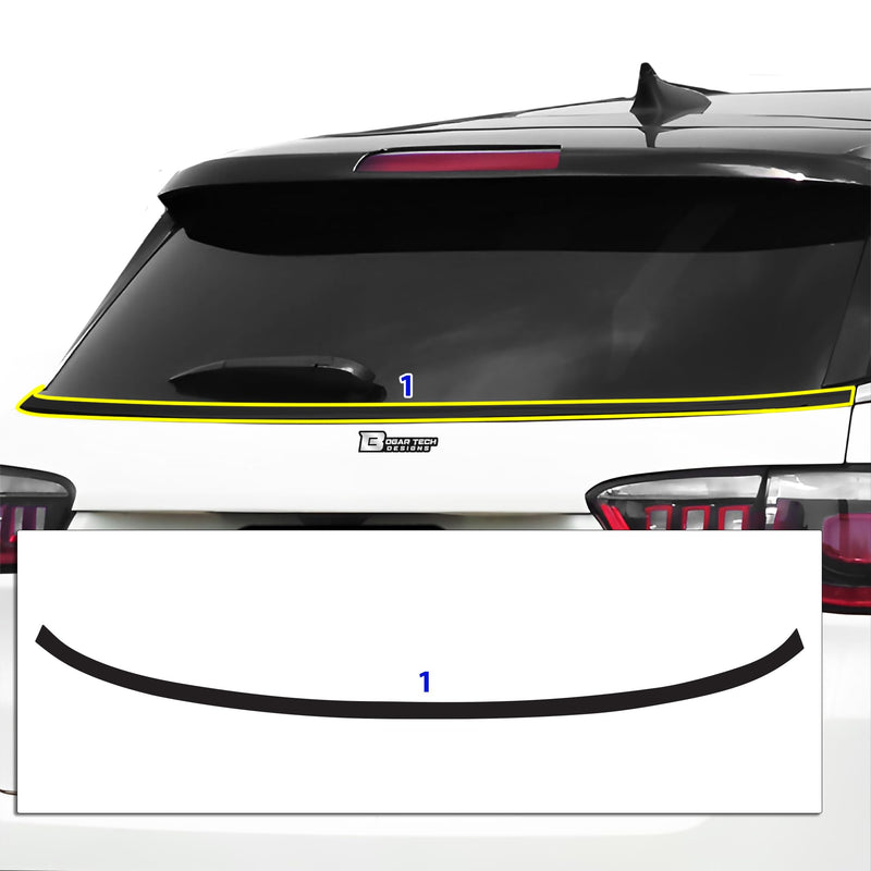 BOGAR TECH DESIGNS for Jeep Compass 2018-2026 Rear Bumper Chrome Delete – Precut Vinyl Trim Overlay, Gloss Black Blackout Look - BeesActive Australia