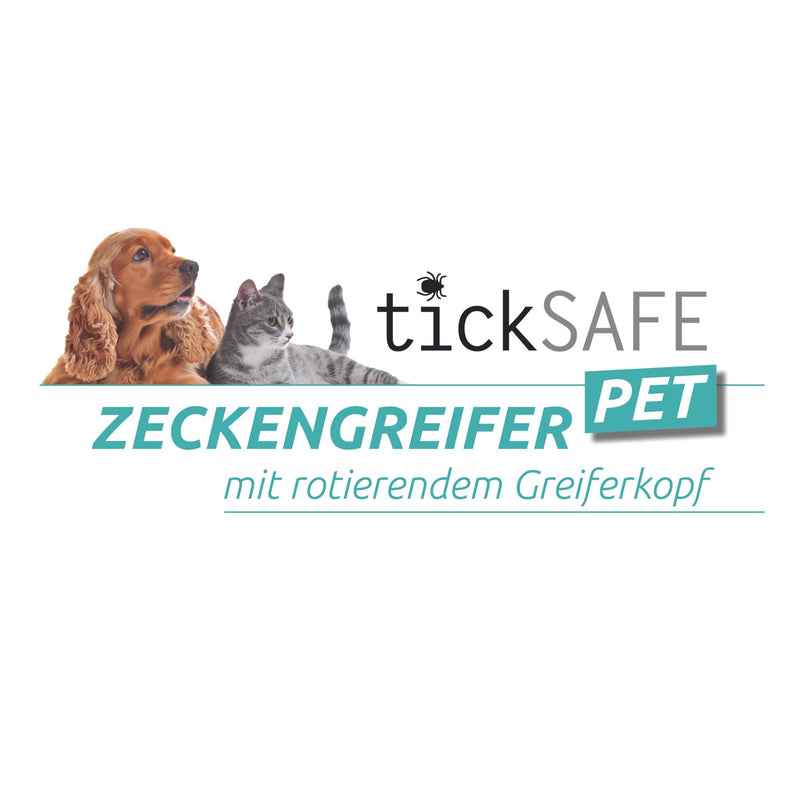 tickSAFE tick gripper with rotating gripper head for use on animals | The better alternative to tick tweezers - no squeezing, pulling or pressing - simply unscrew gently 1 piece of turquoise (animal) - BeesActive Australia