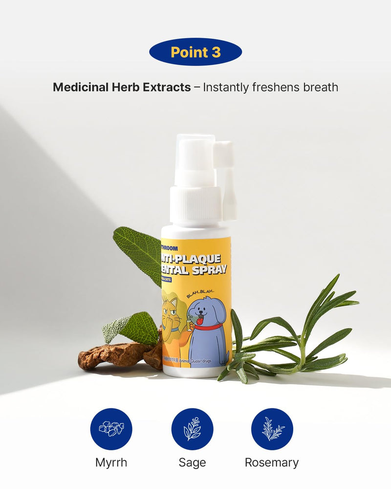PETHROOM Anti-Plaque Pet Dental Spray – Melon Flavor, EWG Verified, Fresh Breath Oral Care, Eliminate Bad Breath, Reduce Plaque & Tartar Buildup, 1.0 Fl Oz