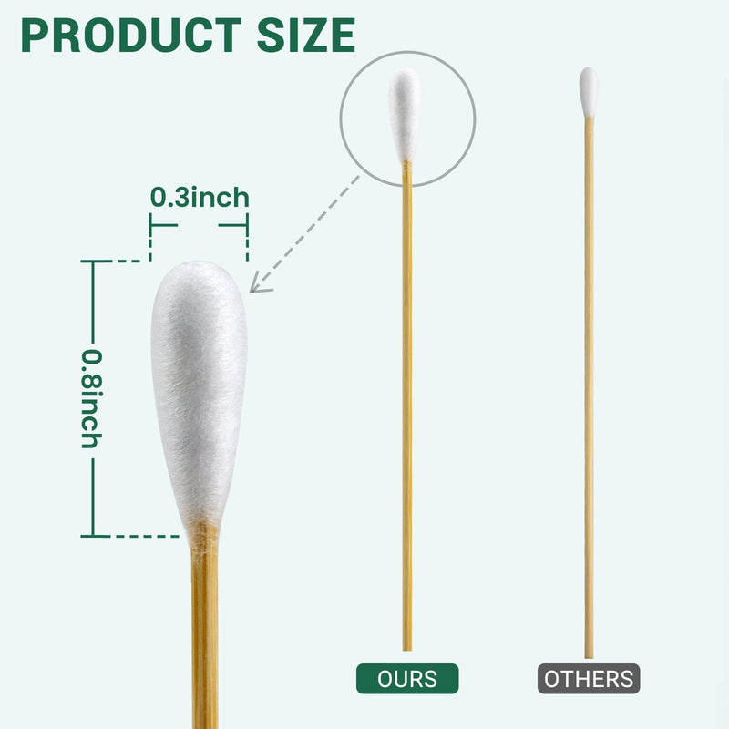 200PCS Large Cotton Swabs, Dog Cotton Swabs for Ears, 6" Long Dog Ear Swabs Large Size, Highly Absorbent Cotton Buds with Strong Bamboo Stick, Specially Designed for Dogs Cats Ear Cleaning, Pet Care 200pcs cotton swabs