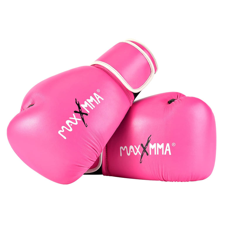 MaxxMMA Pro Style Boxing Gloves for Men & Women, Training Heavy Bag Workout Mitts Muay Thai Sparring Kickboxing Punching Bagwork Fight Gloves Pink 10 oz.