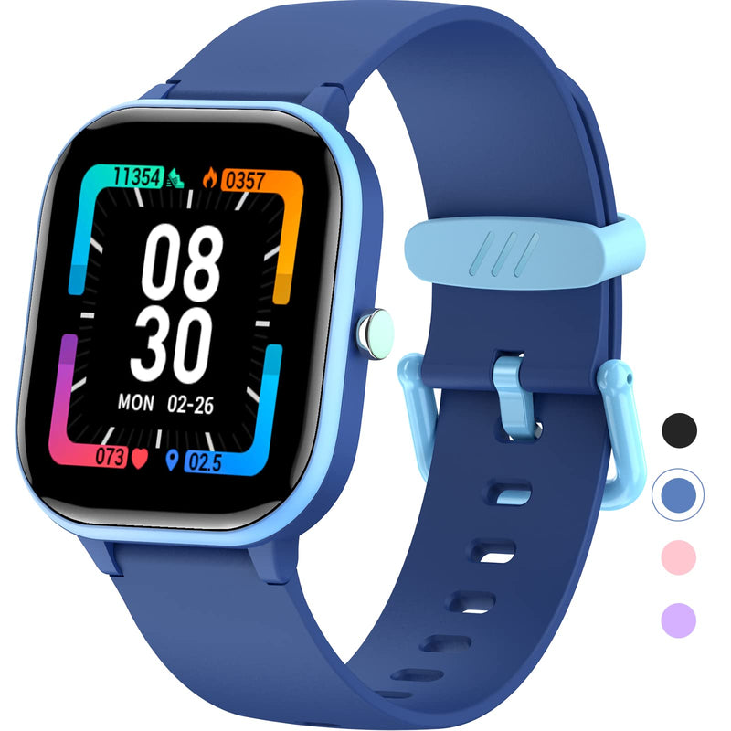 Kids Fitness Tracker Watch, IP68 Waterproof Smart Watch with 19 Sport Modes, Pedometer, Heart Rate Monitor, 19 Sports Modes, Great Gift for Kids Blue - BeesActive Australia
