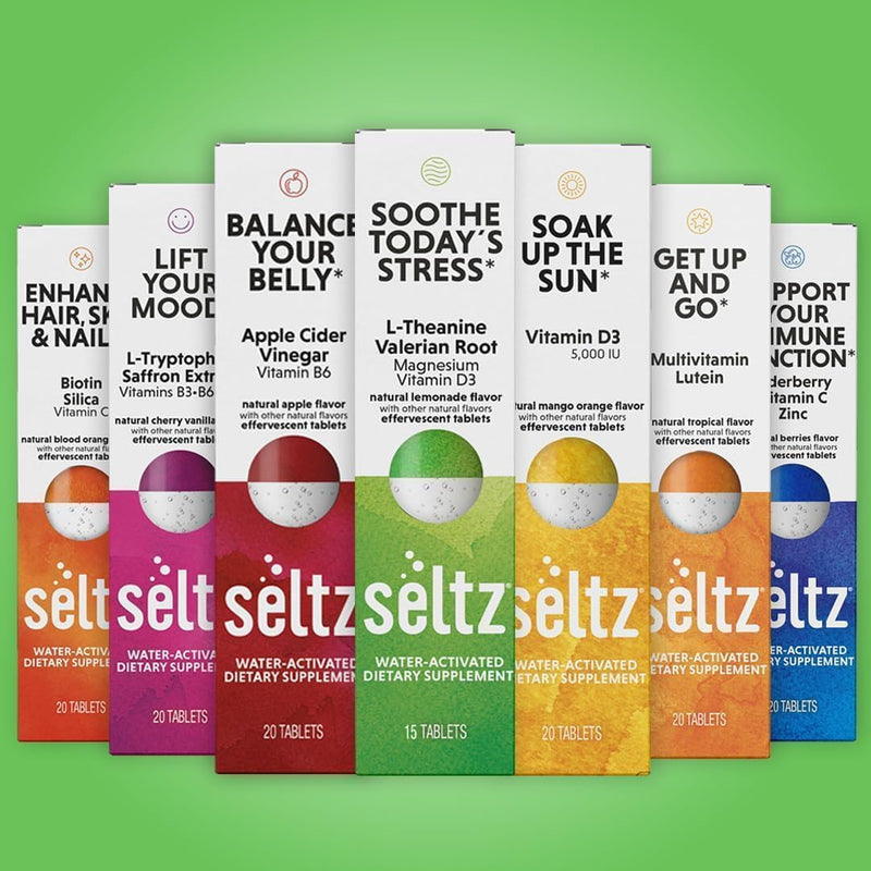 Seltz Stress Support Drink Tablets, Effervescent L-Theanine with Magnesium | Daily Balance, Daily Calm, Focus Support, No Sugar Added, Drop Fizz and Drink, Supports Hydration, 90 Tablets, 6 Pack 90 Tablets (pack of 6)