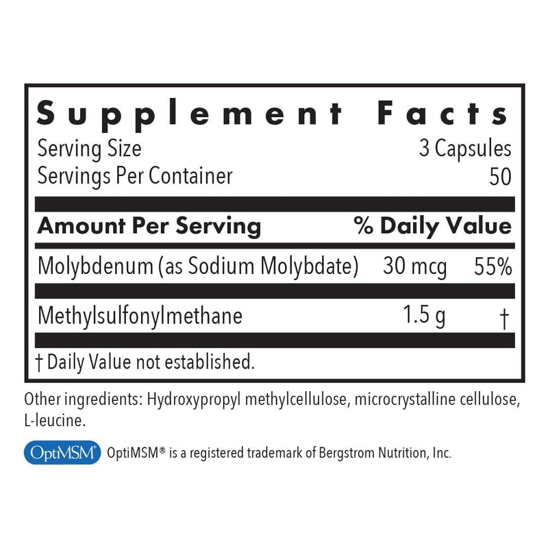 ARG MSM 500 mg Methylsulfonylmethane Supplement, 150 Capsules | Sulfur Support for Hair, Skin, Nails and Connective Tissue Health, Hypoallergenic and Vegetarian, 50 Servings