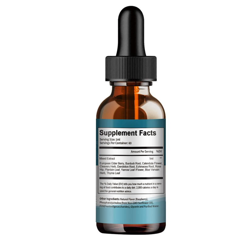 Liposomal Lymphatic Drainage Drops - 11 in 1 Organic Lymphatic Drainage Supplement with Burdock Root, Echinacea, Elderberry, Calendula, Cleavers Herb, Dandelion Supports Lymphatic Health 2 FL.OZ 2 Fl Oz (Pack of 1) - BeesActive Australia