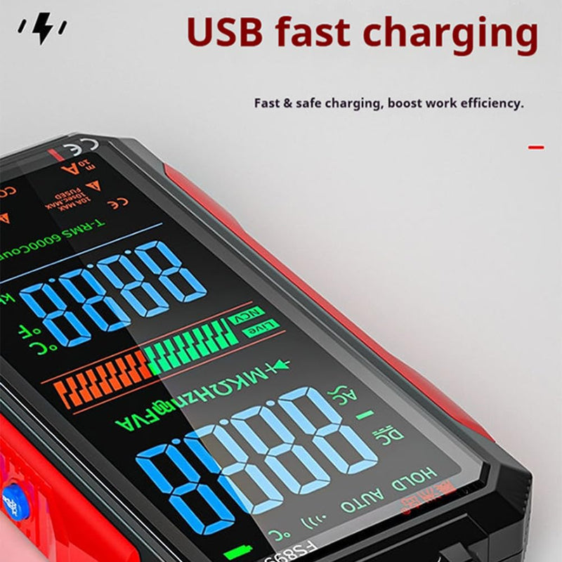 USB Rechargeable Digital Multimeter, 2026 Upgraded Fs899l Multimeter, Automatic Digital Display Multimeter Tester for Home and Industrial Electrical Issues, Multimeter Tester (FS899L) - BeesActive Australia