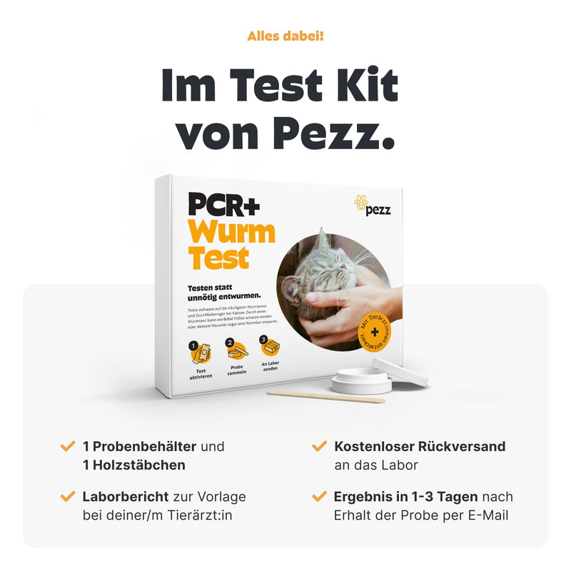 PEZZ ParaScreen PCR+ worm test for cats to test for 11 common worm species and parasites including Giardia | Laboratory findings including CT value | with free laboratory shipping (PCR+, 1 piece) PCR+ - BeesActive Australia