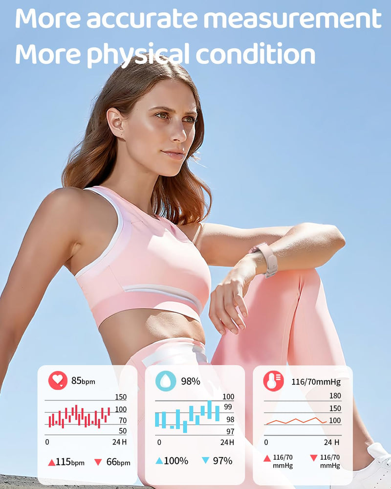 Smart Watch for Women, 1.85"HD Fitness Tracker (Answer/Make Call/Messages), 130+ Sport Modes with 24/7 Heart Rate/Sleep Monitor/Pedometer, IP68 Waterproof, Smartwatche for Android&iOS (Rose Gold) Rose Gold - BeesActive Australia