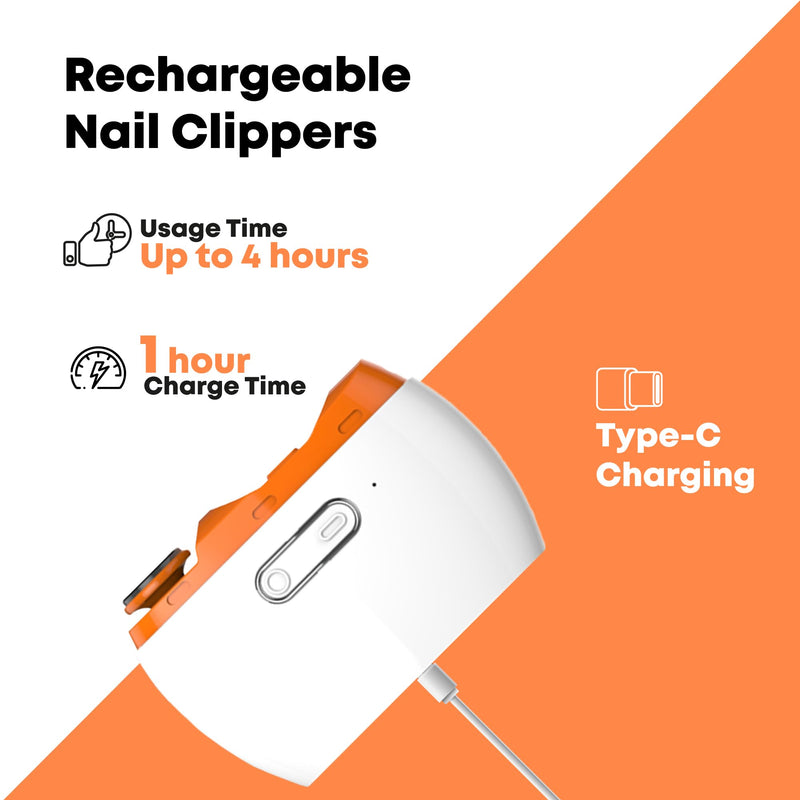 Electric Automatic Nail Clipper Trimmer - 2 in 1 Rechargeable Fingernail File Grinder Cutter for Baby Adults Seniors - Multifunctional Manicure Polisher with LED for Trimming Polishing Nails 1-pack - BeesActive Australia
