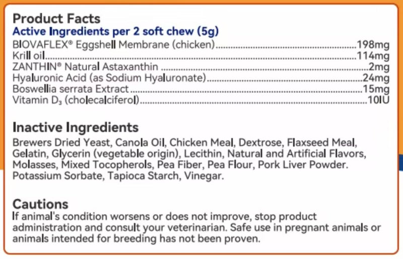 Advanced Soft Chews for Dogs – Hip & Joint Mobility Support with Antarctic Krill Oil, Eggshell Membrane & Hyaluronic Acid – 96 Chews (Chicken) Chicken