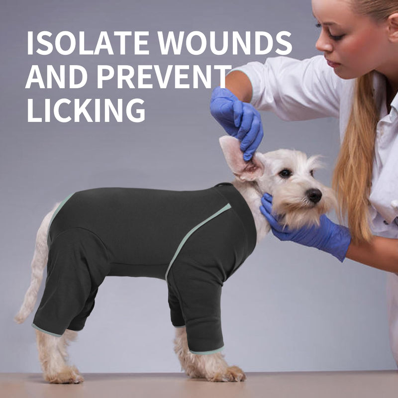 Hjyokuso Dog Bodysuit After Surgery, Dog Pajamas with Zip for Small Medium Large Dogs, Wound Protection Suits for Dogs, Anti-Wound Licking Surgery Body Dogs, E-Collar Alternative for Dogs - 2XL XXL Grey - BeesActive Australia
