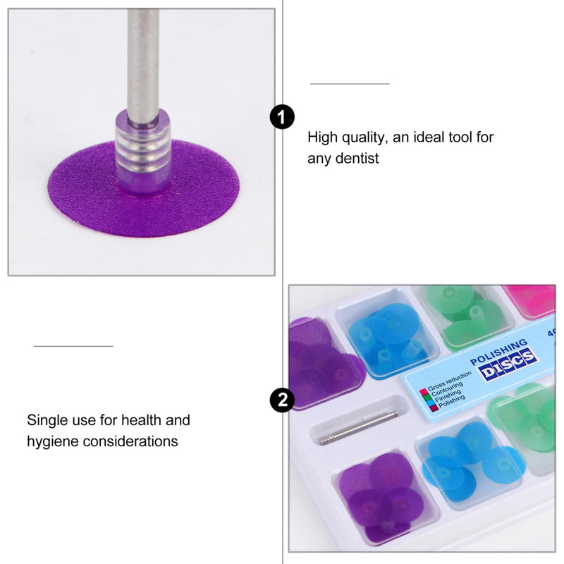 Healifty 40Pcs Dental Polishing Discs Kit with Mandrel, Flexible Tooth Polisher Tool for Composite Resin, Assorted Grits Finishing Sanding Pad for Teeth 1 Box